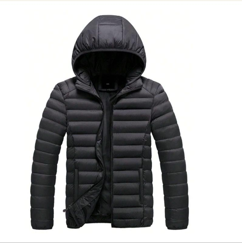 Jaqueta Puffer Bobojaco Nylon Impermeável com Bolso e Capuz Removível — Capuz removível