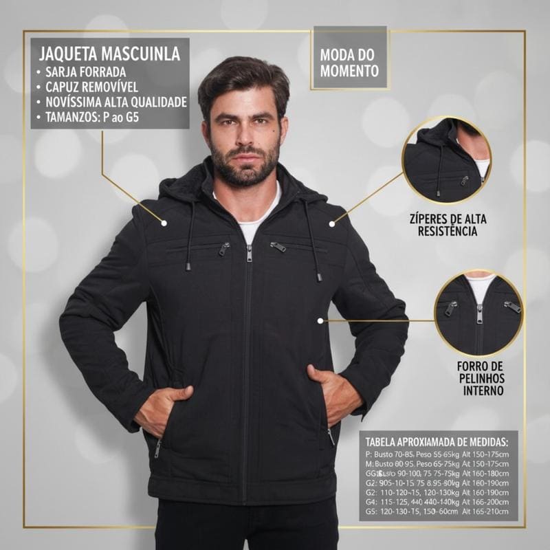 Jaqueta de Sarja com Capuz Removível — foto 4