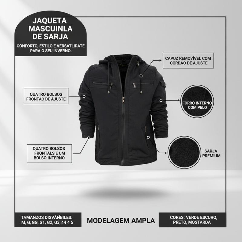Jaqueta de Sarja com Capuz Removível — foto 3